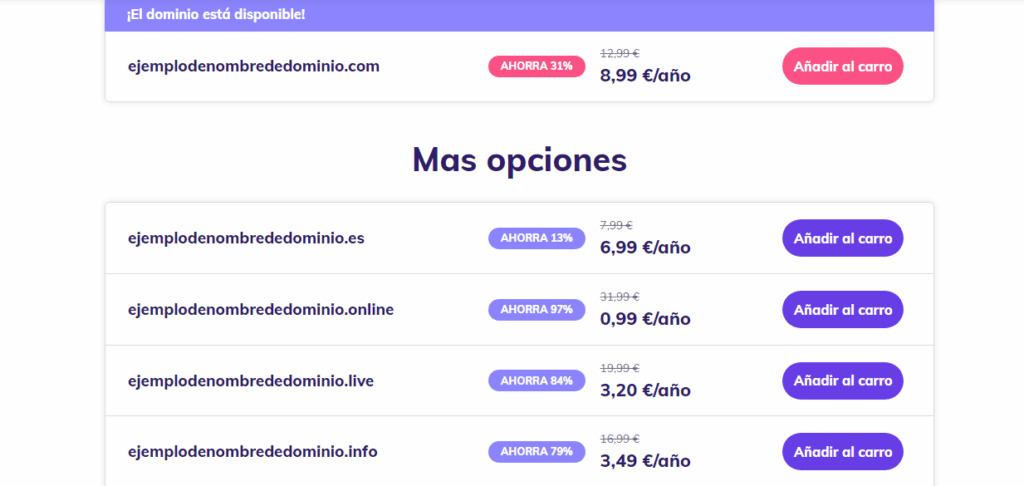 Soluciones para dominios no disponibles 1 soluciones para dominios no disponibles