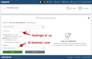 tutorial para redirecciones de dominio
